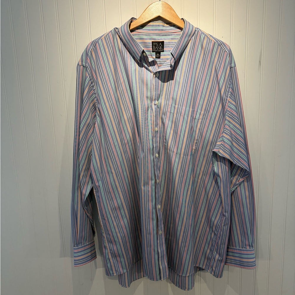 JOS. A. BANK Travelers Collection XXL Striped long-sleeve button down shirt NWOT